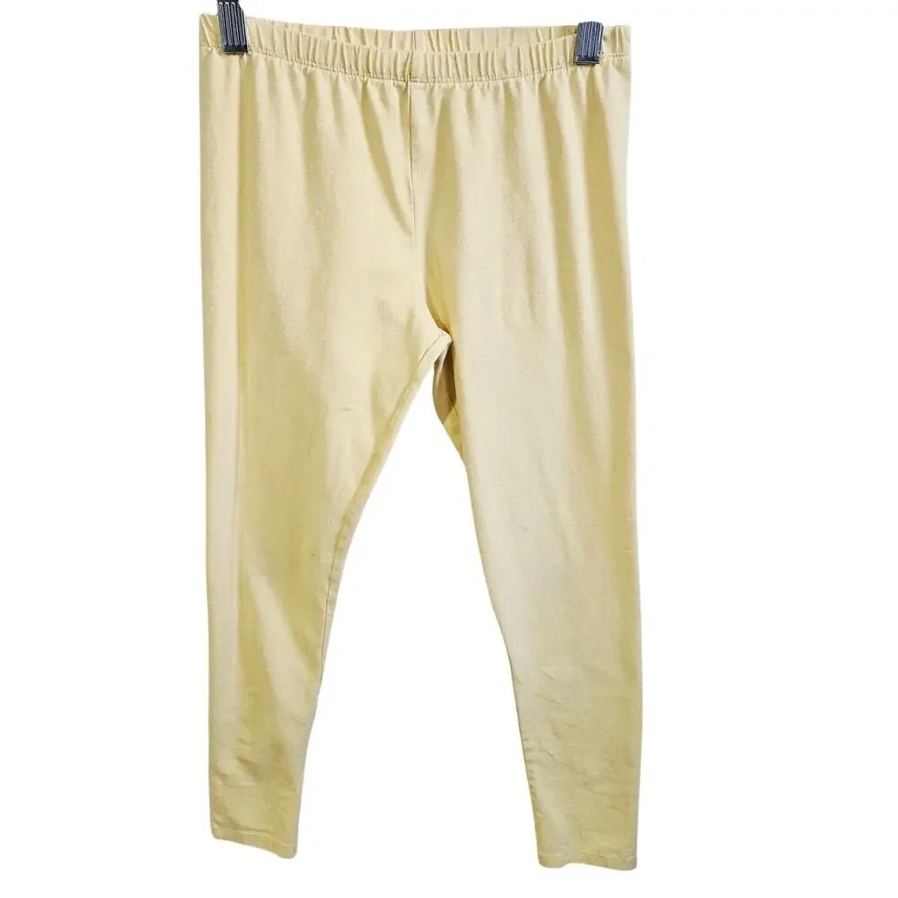 Childrens Place Size L 10/12 Leggings Pastel Yellow Simple Casual Basic Everyday